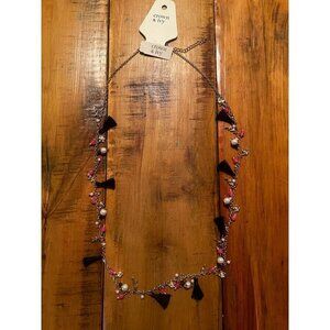 Crown & Ivy‎ Tropic Isle Necklace With Tassels, Beads and Faux Pearls - NEW
